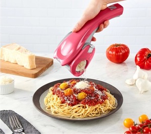 lot 1815 image: Zakarian by Dash Rechargeable Electric Rotary Grater, Cranberry