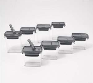 lot 1817 image: LocknLock 8-Piece Tritan Spice Storage Set with Locking Lids, Blue