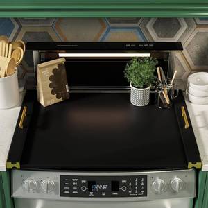 lot 1842 image: $60 Noodle Board Bamboo Stove Cover for GasElectric Stovetop Handles