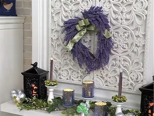 lot 1848 image: Lavender Heart Wreath by Valerie