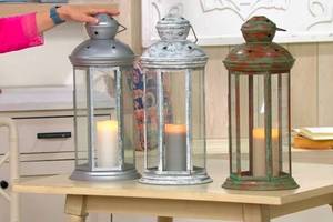 lot 1910 image: $59 Sister Road by JG 21 Galvanized Stars Hollow Lantern Silver