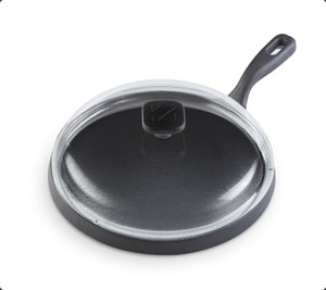 lot 1928 image: $49 Zakarian by Dash 10 Round Griddle Pan w Domed Glass Lid Black