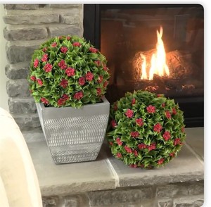 lot 1968 image: Wicker Park Set of 2 13 Flower Blossom IndoorOutdoor Garden Spheres