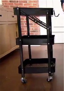 lot 1973 image: Tidy & Co. Collapsible 3-Tier Rolling Cart Black