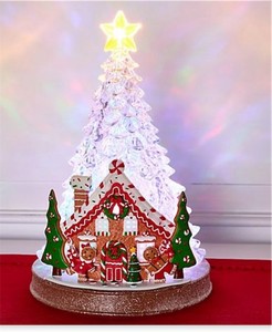 lot 1995 image: 12.5 Illuminated Tree with Scene by Valerie