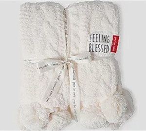 lot 1998 image: Peace Love World 60 x 70 Mega Luxe Cable Knit Throw, Vanilla