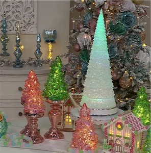 lot 2005 image: 22.5 Illuminated Glittered Rotating Tree by Valerie