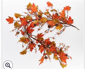 lot 2012 image: 4 Mini Pumpkin and Autumn Leaf Garland by Valerie