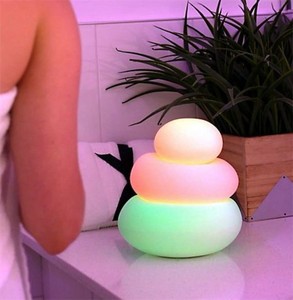 lot 2015 image: Globe Electric Set of 3IndoorOutdoorRechargeable Pebble Lights