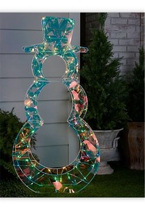 lot 2028 image: Bethlehem Lights 48 Fold Flat Iridescent Snowman