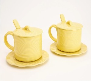 lot 2029 image: Temp-tations Woodland 20-oz Mug with Lid, Spoon & Coaster, WHITE, see note.