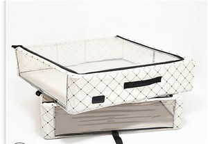 lot 2038 image: BLUSH Periea Set of 2 Large Slim Storage Boxes with Gliders