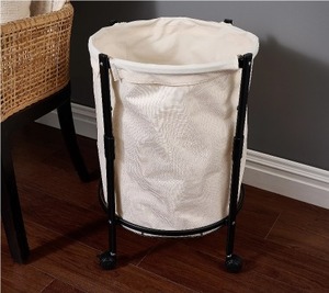 lot 2050 image: Cella Collapsible Laundry Hamper with Wheels
