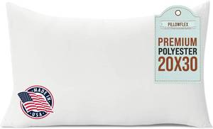 lot 2063 image: Pillowflex Polyester Throw Pillow Insert 20x30 Machine Wash