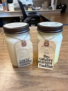 lot 2097 image: Two pack of whiskey, boat candles, 16 ounces each