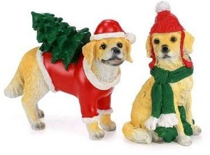 lot 18542 image: Ayieyill 2pcs Christmas Dog Decorations Tabletop Holiday Decor