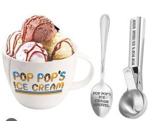 lot 18545 image: Pop Pops Ice Cream Bowl Set with Spoon and Scoop