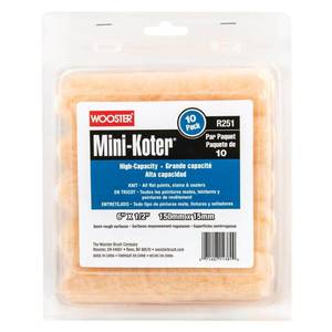lot 18641 image: Wooster Mini-Koter Paint Roller 6 x 0.5 in, 10-Pack