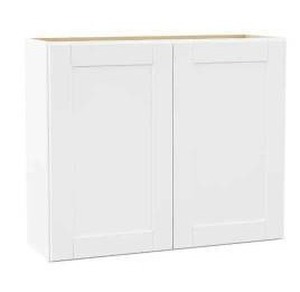 lot 18654 image: White 2 Door Shaker Cabinet