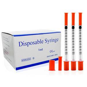 lot 1011 image: U-100 1cc 30g 516 In (8mm) Syringe with Needle, Individually Wrapped, Pack of 100