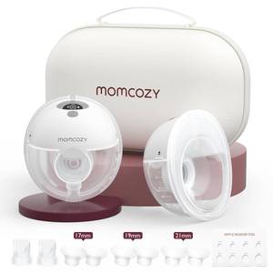 lot 1958 image: Momcozy M5 Hands-Free Wearable Breast Pump Without APP, Double-Sealed Flange for Baby-Like Comfort, 3 Modes & 9 Suction Levels, Portable Electric Pump �� 24mm, 2-Pack Quill Gray