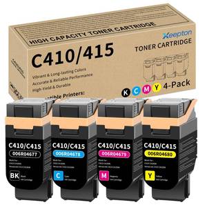 lot 1962 image: C410 C415 Toner Cartridge 006R04677 006R04678 006R04679 006R04680 4-Pack