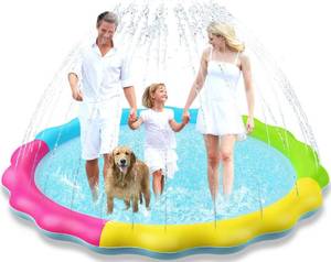 lot 1979 image: Jasonwell Splash Pad Sprinkler for Kids Splash Play Mat Outdoor Water Toys Inflatable Splash Pad Baby Toddler Pool Boys Girls Children Outside Backyard Dog Sprinkler Pool Age 1 2 3 4 5 6 7 8 9 XL