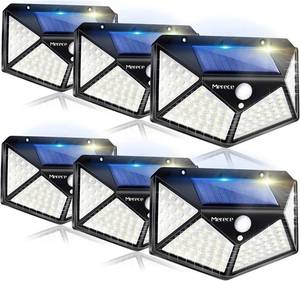 lot 1980 image: VINHMOR Solar Lights Outdoor 6 Pack, 100LED3 Modes 270° Lighting Angle Motion Sensor Security Lights, IP65 Waterproof Wall Lights Solar Powered, Bright for Backyard Garden Fence Patio Front Door