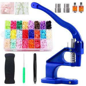 lot 1982 image: Keadic Hand Press Snap Machine with Size 20 Dies Set and 24 Size 384 Sets Colorful Original Snap Buttons with Storage Containers, Plastic Snap Fastener Tool Kit for Clothing, Sewing, Crafting