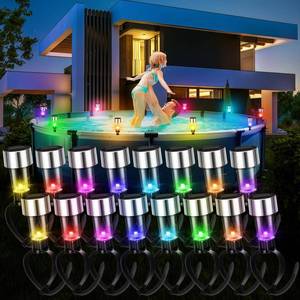 lot 1987 image: Baquler 16 Pcs Pool Solar Lights for Framed Above Ground Pools,Stainless Steel