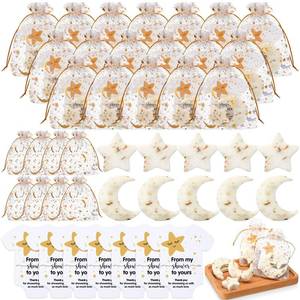 lot 1990 image: Dansib 50 Sets Baby Shower Soap Favors Moon and Star Bath Soaps,White