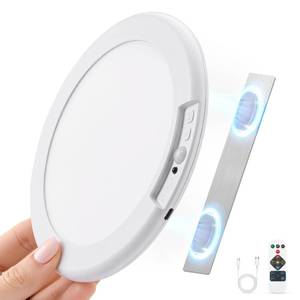lot 2226 image: Combuh Battery Operated Shower Light Waterproof Inside, Rechargeable Motion Sensor Ceiling Lights Battery Powered with Remote, No Wiring Magnetic Cordless LED Overhead Lighting for Closet Hallway