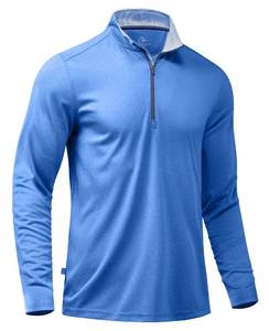 lot 2230 image: Obla Golf Quarter Zip Pullover for Men Mock Neck Sweatshirt Lightweight Sun Protection Mens Long Sleeve Golf Shirt (Royal Blue Melange_XL)