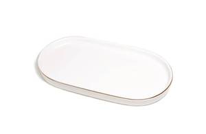 lot 2235 image: Ceramic Jewelry Dish, Perfume Vanity Tray, 7x4 Decorative Catch All Bowl for Trinket Key Ring, Small Bathroom Counter Tray, Soap Tray for Kitchen Sink (White)