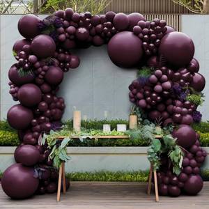 lot 2243 image: Burgundy Balloons Double Stuffed Dark Purple Plum Mauve Balloon Garland Maroon Magenta Latex Balloons for Birthday Bridal Shower Wedding Anniversary Gothic Halloween Party Decorations