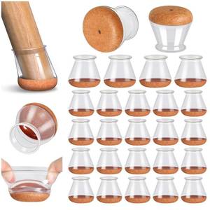lot 2250 image: PISAO 24 Pcs Chair Leg Floor Protectors Caps Cover Pad for Hardwood Floors