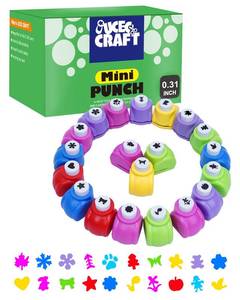 lot 2258 image: UCEC 20PCS Mini Hole Punch Shapes, Star Heart Paper Punches for Crafting
