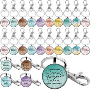 lot 2273 image: Fumete 36 Pieces Inspirational Keychain Thank You Key Chains Sometimes You Forget Youre Awesome Women Mens Keyrings Christmas Appreciation Gifts Bulk for Friend Coworker Employee