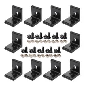 lot 2276 image: BLCCLOY 10Pcs 2020 Aluminum Extrusion T Slot Corner Bracket 20 Series Extruded Hardware L Connector with M5 Nuts Bolts for 2020 20mm T V Slot Black Aluminum Profile Rail Accessories
