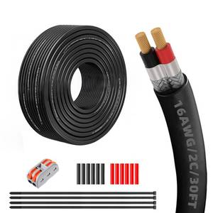 lot 2287 image: 16 Gauge 100% Pure Copper 2 Conductor 162 Flexible Shielded Wire 30FT, UL2464 16AWG 2 Core EMIRFI Shielding Shielded Cable for Automotive, 3D Printer,CNC VFD Spindle, Stepper Motor, Sound, Speaker