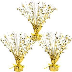 lot 2289 image: Crowye 3 Pcs Gold Metallic Foil Spray Centerpieces Birthday Table Decor