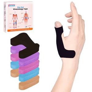 lot 2314 image: IEADEN Precut Kinesiology Tape for Thumb, Right Hand, 40 Pcs, Black