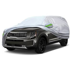 lot 3314 image: QUYDDC Full Car Cover Universal 6 Layers Outdoor Thicked All Weather Cover, Sunshield, Waterproof, Snow Proof, UV Proof, Scratch Proof, Bird Droppings, 6 Reflective Strips, Fits SUVs up 191-200