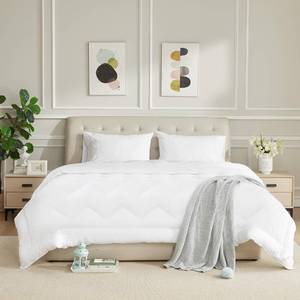 lot 3315 image: HOMTEC Duvet Insert Cotton Comforter Twin Size White Down Alternative
