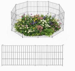 lot 3316 image: Voittozege Metal Fence Panels No Dig Animal Barrier Fence Border 10 Pcs