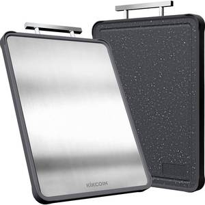 lot 3318 image: Kikcoin 17�11 304 Stainless Steel Cutting Boards for Kitchen, Dishwasher Safe Food Grade PP Double Sided Cutting Board, Extra Large Non-Toxic Chopping Board for Meat, Cheese & Charcuterie, Black