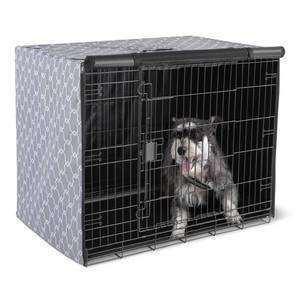 lot 3324 image: Amazon Basics Dog Cage Cover for 42-inch Wire Crates, Heavy-Duty with Zippered Panels