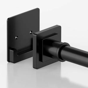 lot 3331 image: UIOSANRT Matte Black Shower Curtain Rod 31-79 inches with Holders, Stainless Steel Shower Rod & Tension Rod, Adjustable Tension Shower Curtain Rod for Bathroom, Windows, Closet
