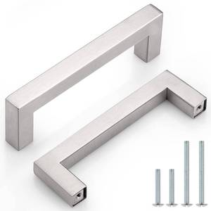 lot 4124 image: Probrico 4 Inch Satin Nickel Cabinet Pulls Stainless Steel, 15 Pack Door Cabinet Handles,Drawer Dresser Pull Knobs Kitchen Furniture Hardware for Cupboard Wardrobe,Total Lenght4-12 Inch (114mm)