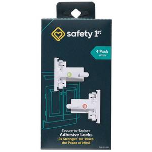 lot 4129 image: Safety 1st Secure-to-Explore Adhesive Locks - White - 8pk